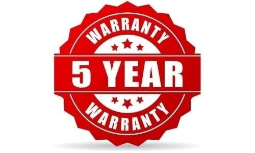 5 Year Warranty